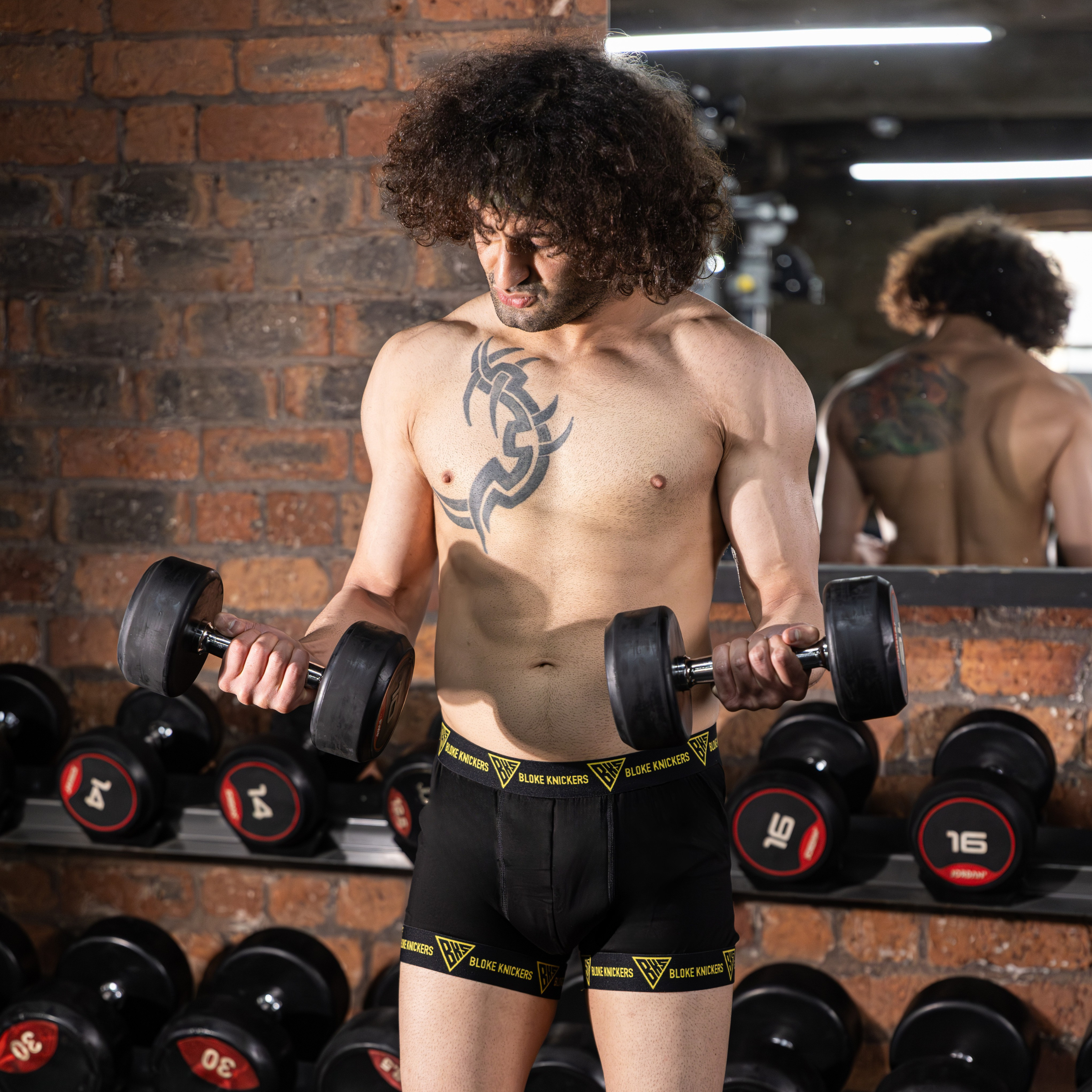Premium Black & Yellow BKS Men's Hybrid Boxer Shorts