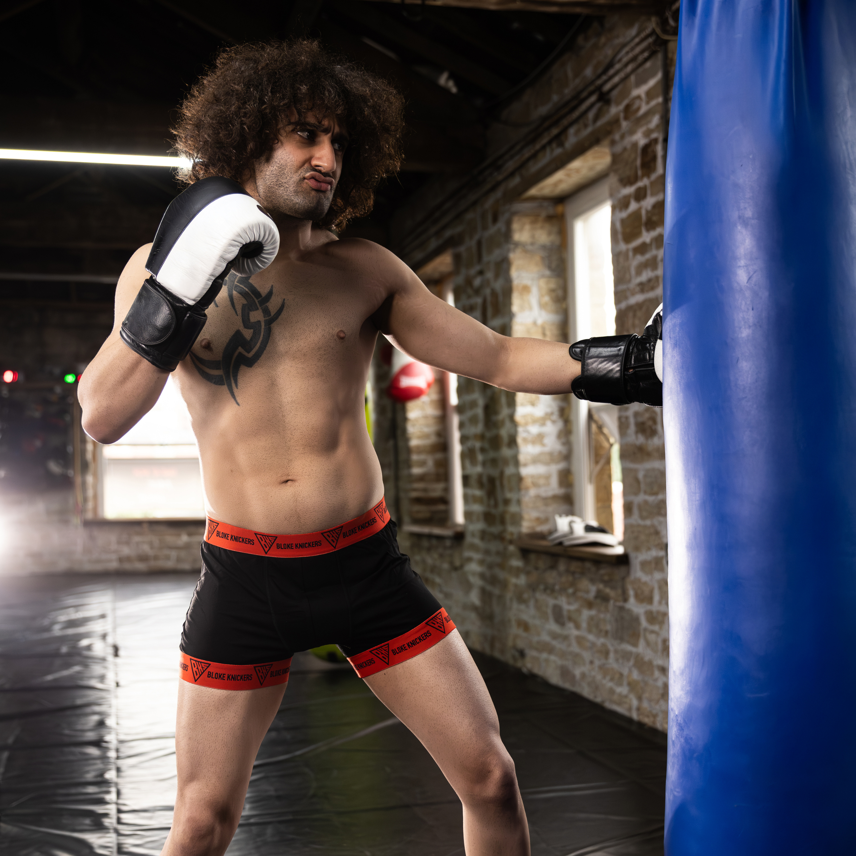 Premium Red & Black BKS Men's Hybrid Boxer Shorts