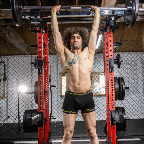 Premium Black & Yellow BKS Men's Hybrid Boxer Shorts
