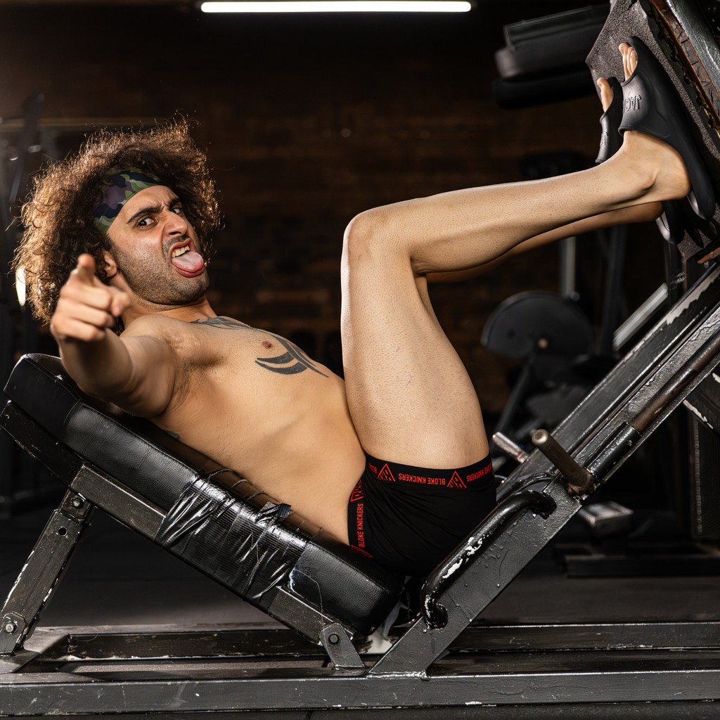 Premium Black & Red BKS Men's Hybrid Boxer Shorts