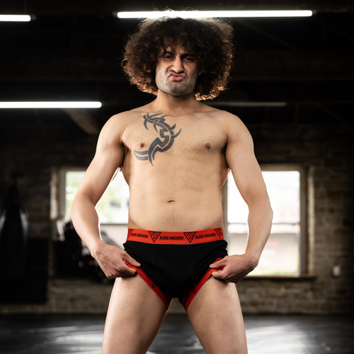 Premium Red & Black BKS Men's Hybrid Boxer Shorts