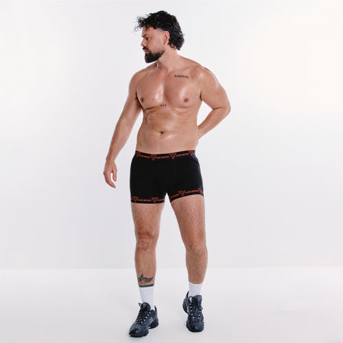 Premium Black & Red BKS Men's Hybrid Boxer Shorts