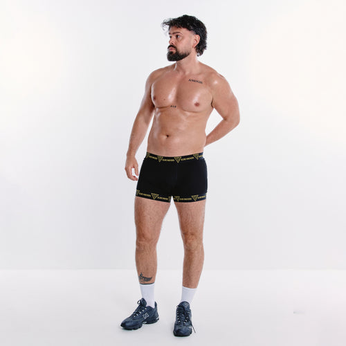 Premium Black & Yellow BKS Men's Hybrid Boxer Shorts