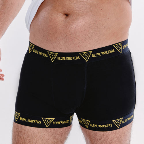 Premium Black & Yellow BKS Men's Hybrid Boxer Shorts