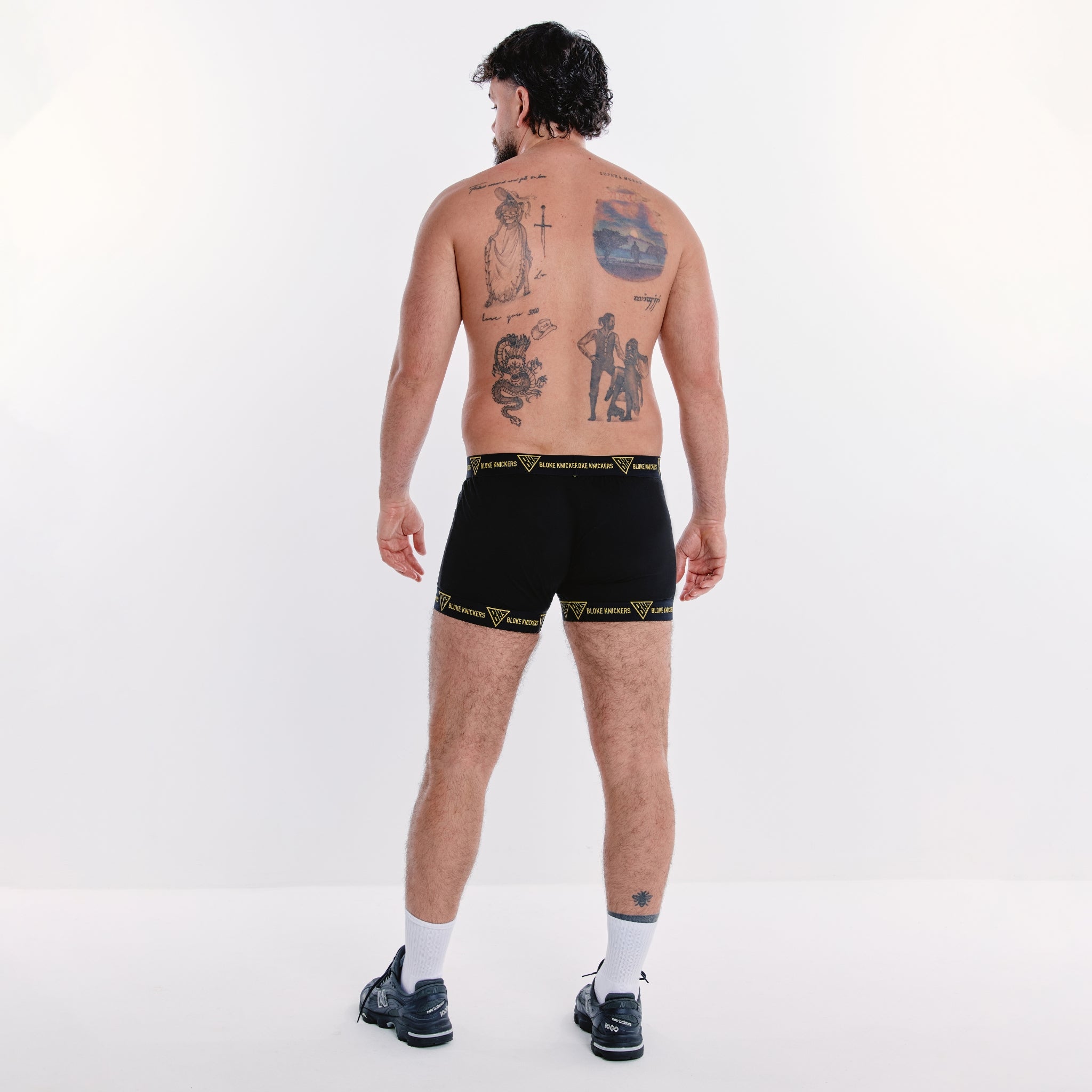 Premium Black & Yellow BKS Men's Hybrid Boxer Shorts