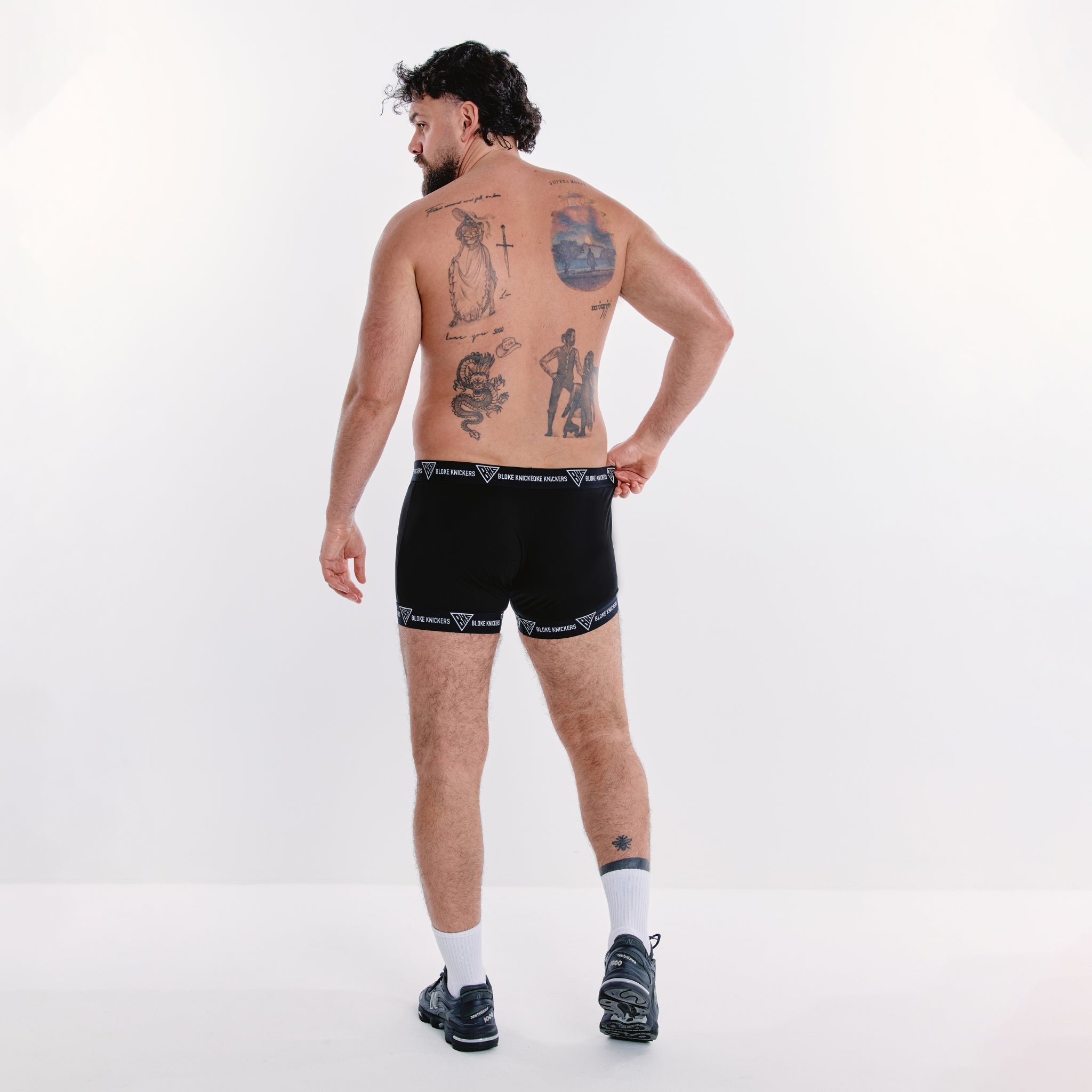 Premium Black & White BKS Men's Hybrid Boxer Shorts