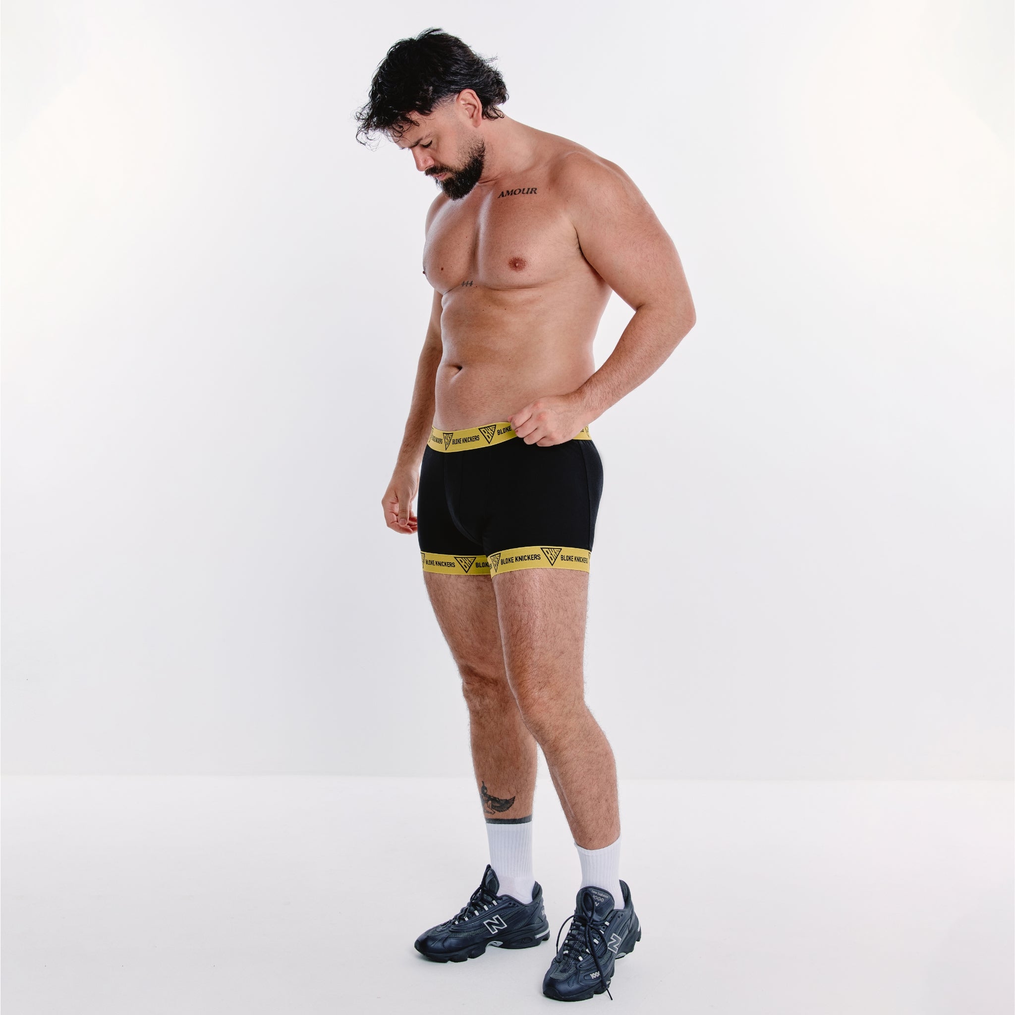 Premium Yellow & Black BKS Men's Hybrid Boxer Shorts