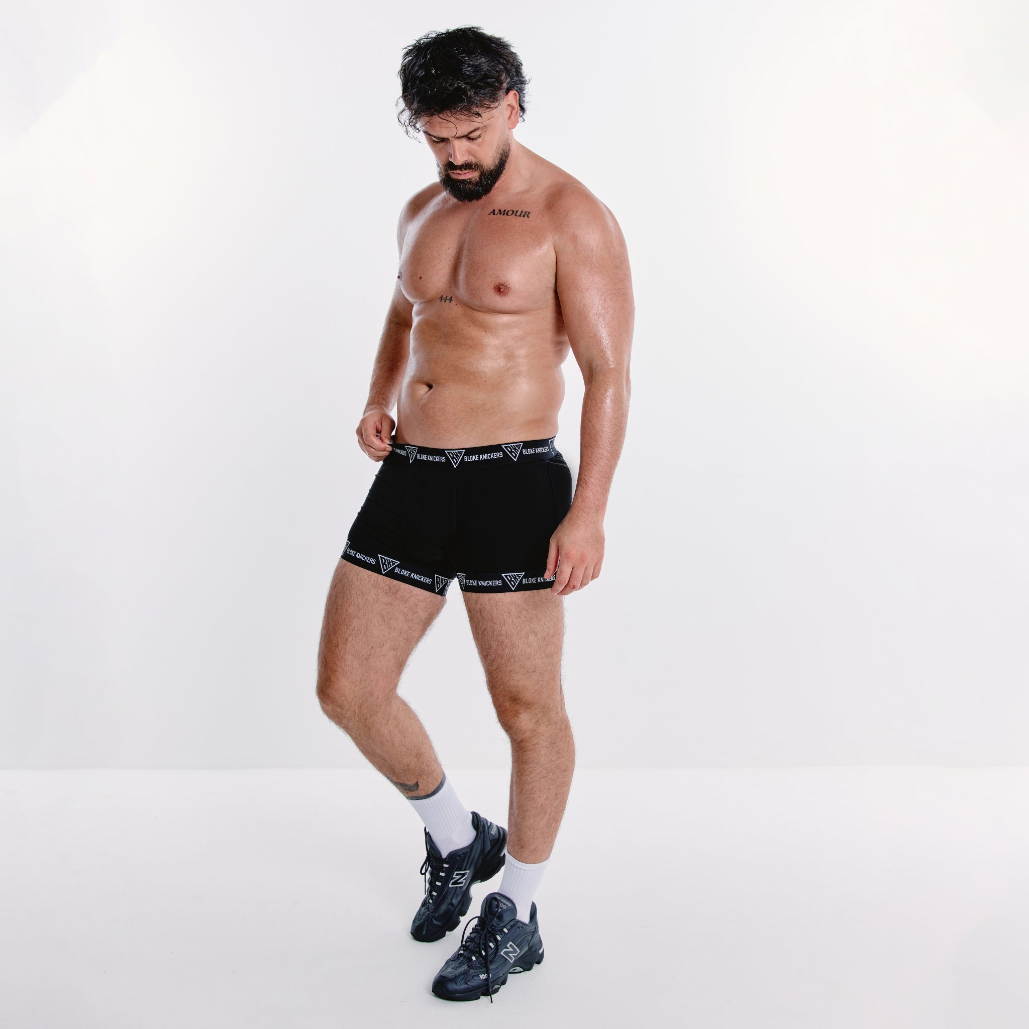 Premium Black & White BKS Men's Hybrid Boxer Shorts