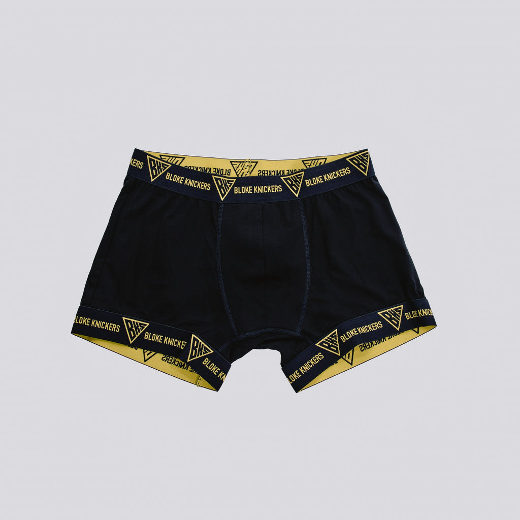 Premium Black & Yellow BKS Men's Hybrid Boxer Shorts