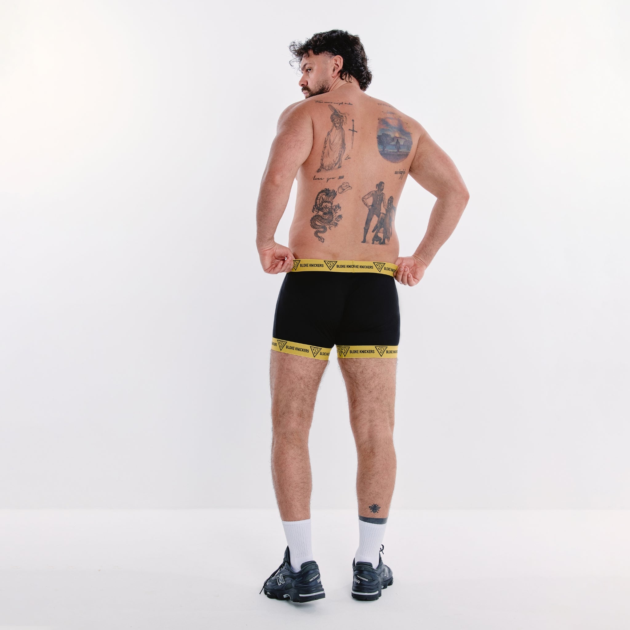 Premium Yellow & Black BKS Men's Hybrid Boxer Shorts